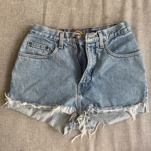 Vintage Express Denim Jean High Waisted Cuffed Shorts